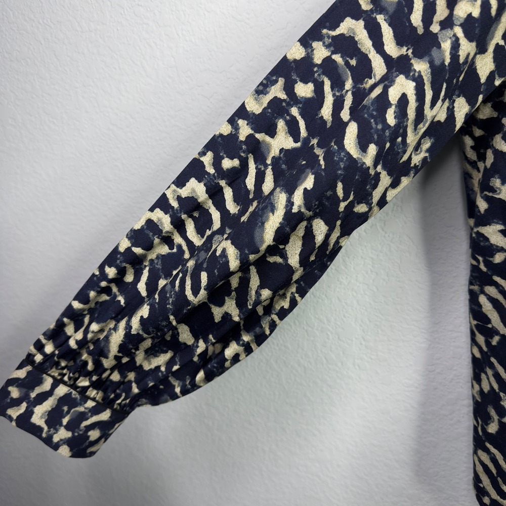 Ba&sh Alejandro Shirt Womens 1/US 4 Blue Cream Abstract High Neck Dark Romantic - Picture 5 of 11